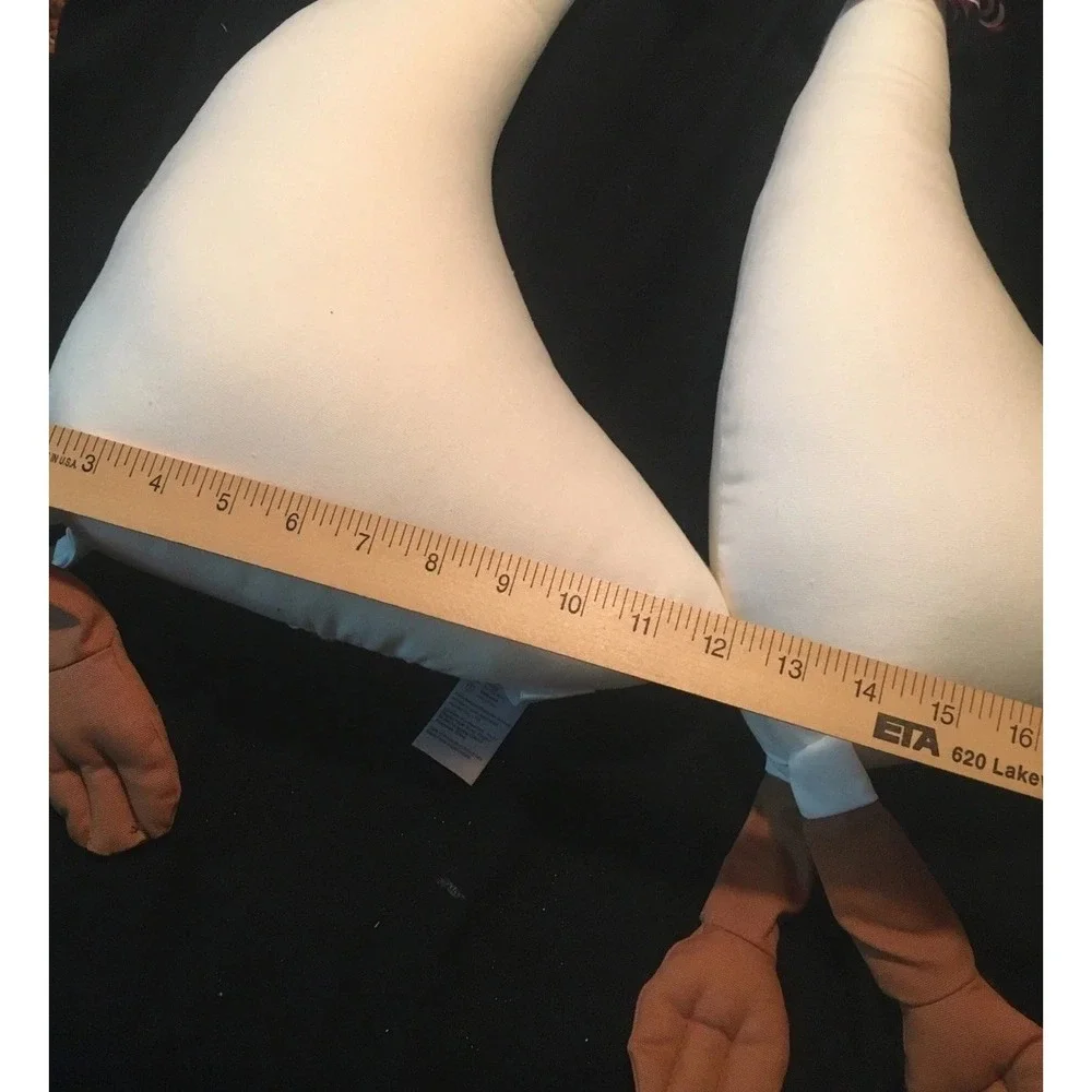 Large Primitive Style Swan Goose White Muslin Fabric Plush Decor Shelf Sitter